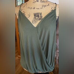 Bailey 44 Olive Green Garment v neck spaghetti strap camisole Sz L